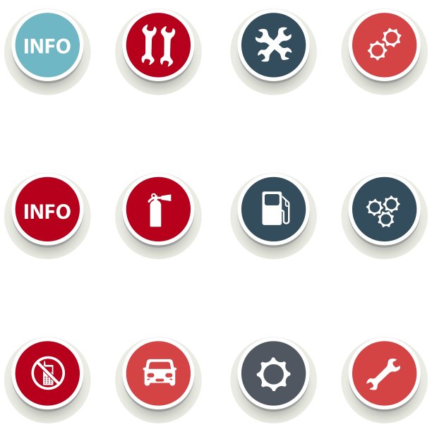 一组圆形图标为汽车服务图片下载