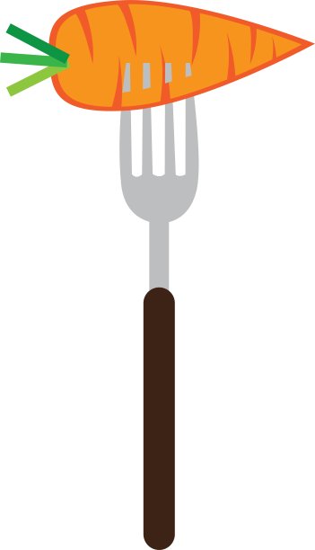 叉子上的胡萝卜图片下载