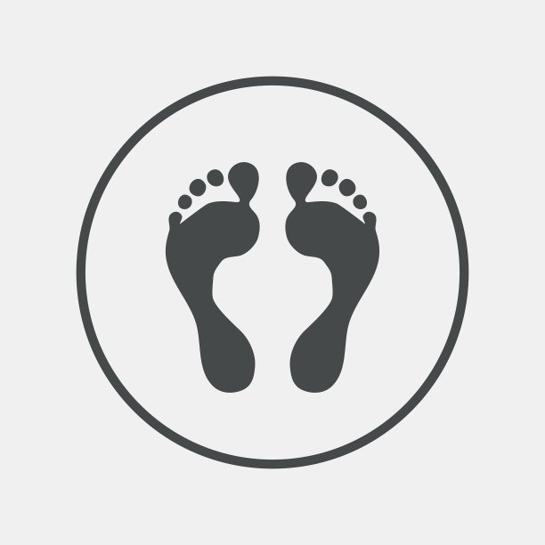 人类足迹标志图标赤脚符号图片下载