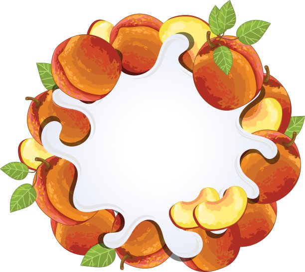 酸奶飞溅孤立与桃子图片下载