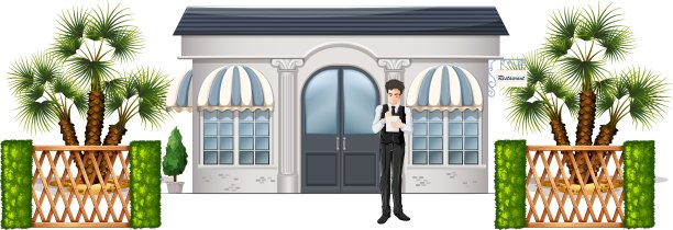 等待顾客的服务员图片下载