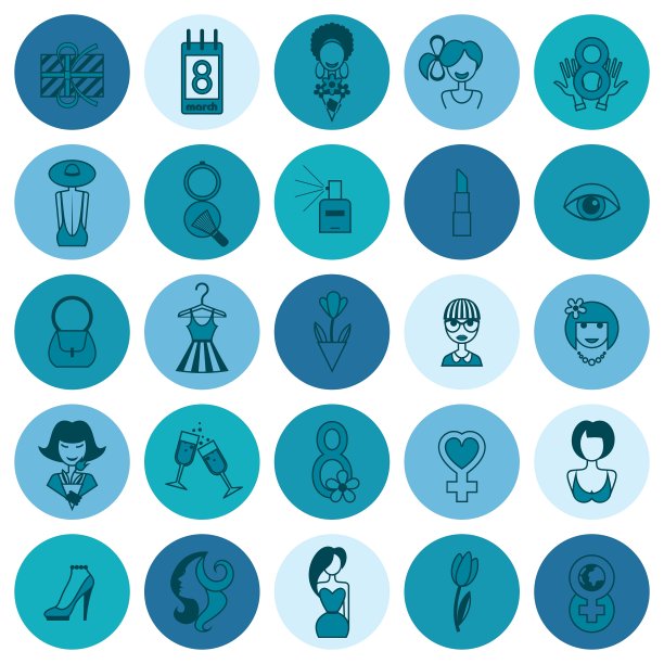 妇女节图标集图片下载