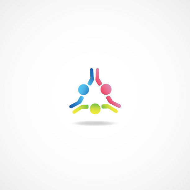 抽象多彩的人物符号图片下载