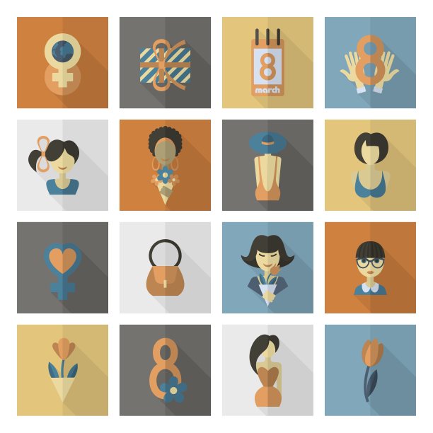 妇女节图标集图片下载