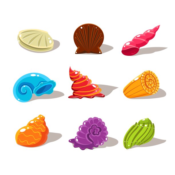 闪闪发光的卡通海贝壳图片下载