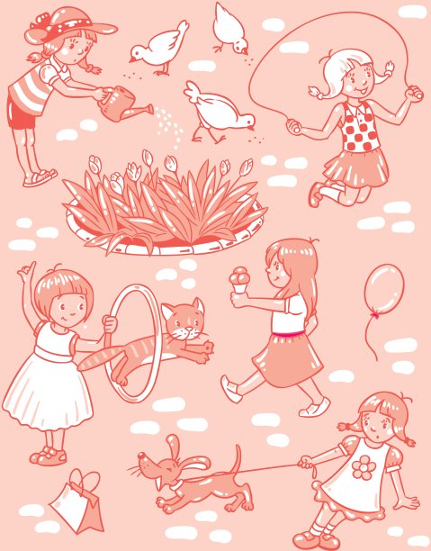 无缝模式与玩女孩图片下载