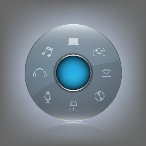 带有图标的透明玻璃按钮图片下载