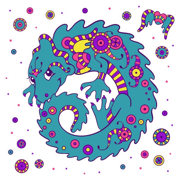 民族风格的可爱小龙图片下载