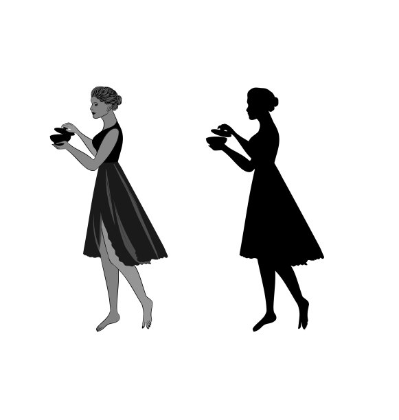 女孩的剪影图片下载