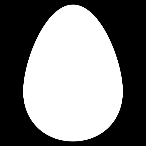 鸡蛋平白色图标图片下载