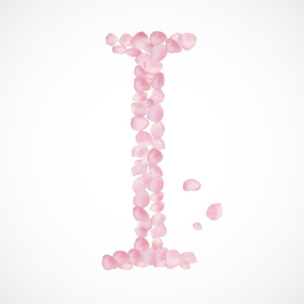 我用粉红色的玫瑰花瓣写出字母图片下载