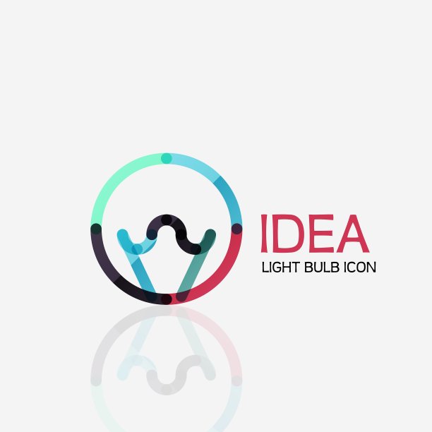 标志灯泡抽象线性几何图片下载