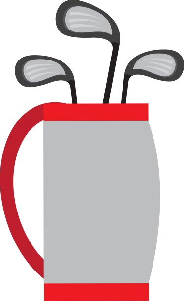 高尔夫球袋和球棒图形图片下载