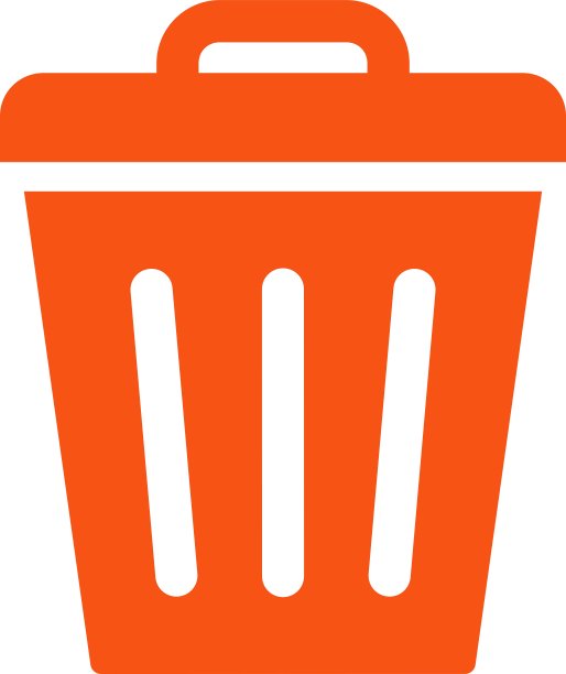 垃圾桶平面橙色图标图片下载