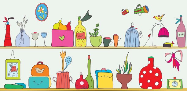 有趣的厨房用具架子图片下载