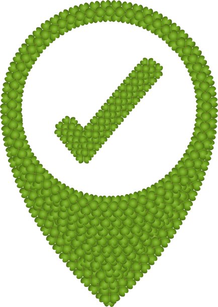 检查标记和导航图标的四叶草图片下载