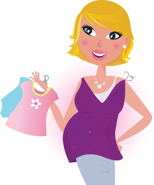 可爱的金发妈妈购物图片下载