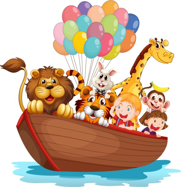 一艘装满动物的船图片下载