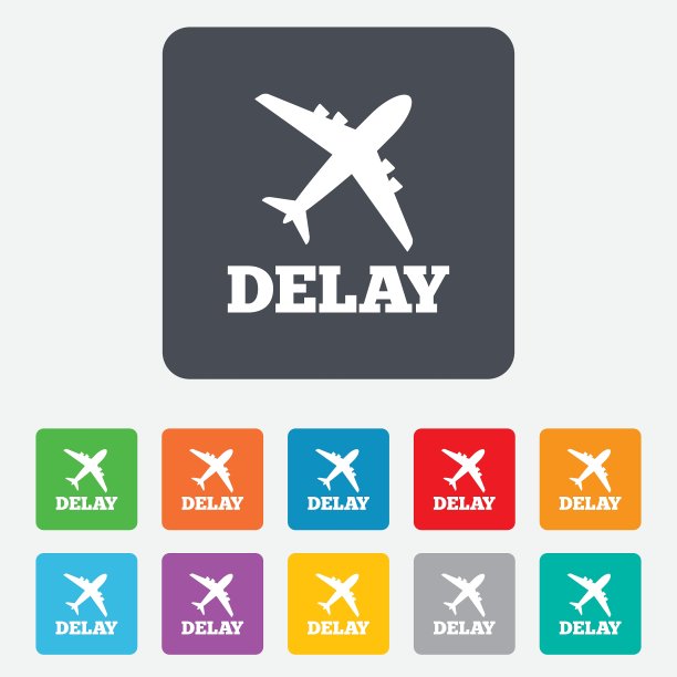 航班延误标志图标机场延误标志图片下载