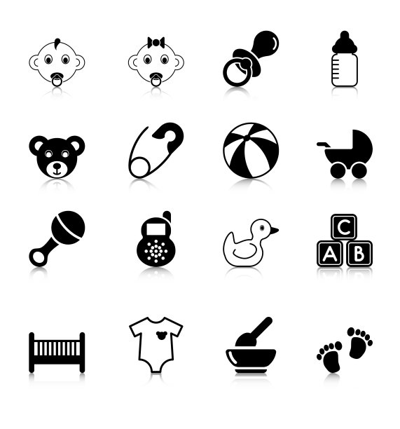 带反射的婴儿图标图片下载