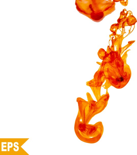 抽象的橙云墨漩图片下载