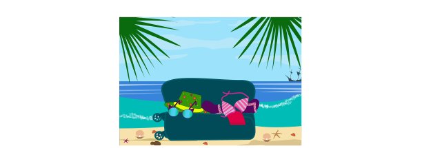 海岸和海浪手提箱的东西躺在上面图片下载