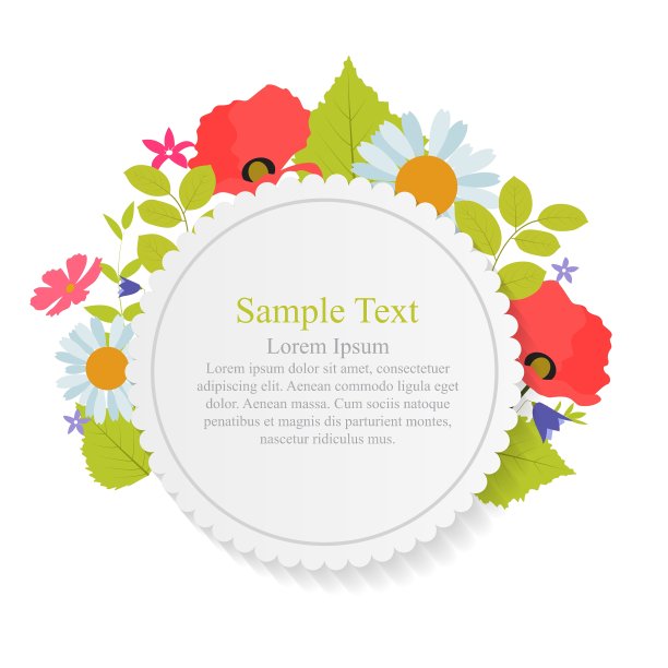 抽象的自然框架与花和叶图片下载