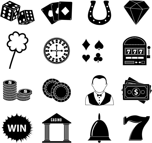 赌场赌博图标套装图片下载