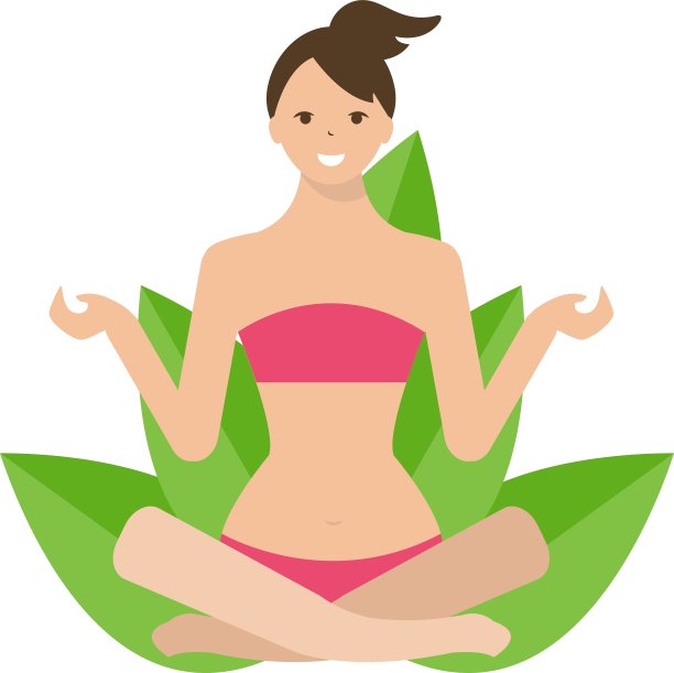 概念上的一个女孩坐在莲花的位置图片下载