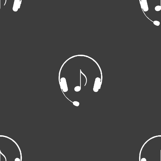 耳机图标标志无缝模式上的灰色图片下载