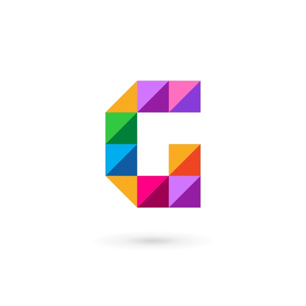 字母G马赛克标志设计模版图片下载