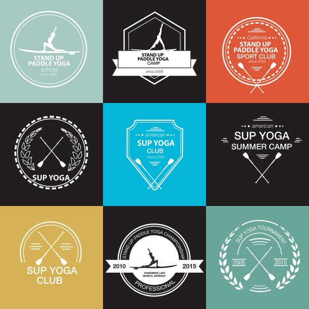 一套不同的标志类型模板的立场图片下载