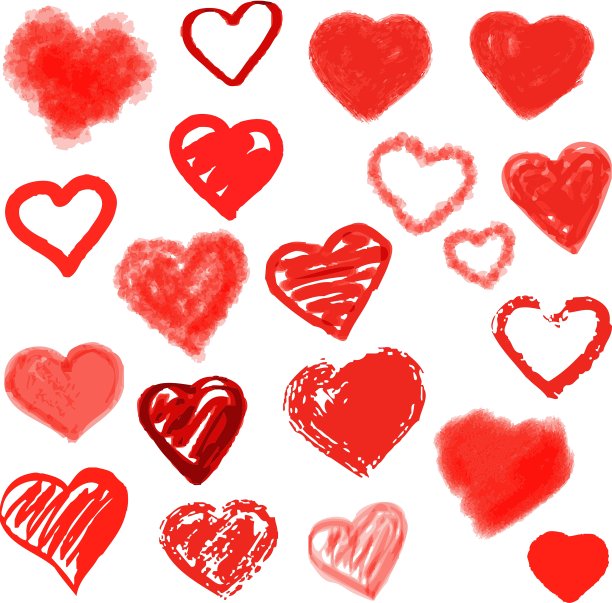 心形套装手绘图片下载