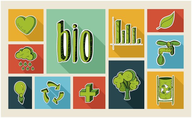 生态素描风格平面图标集图片下载