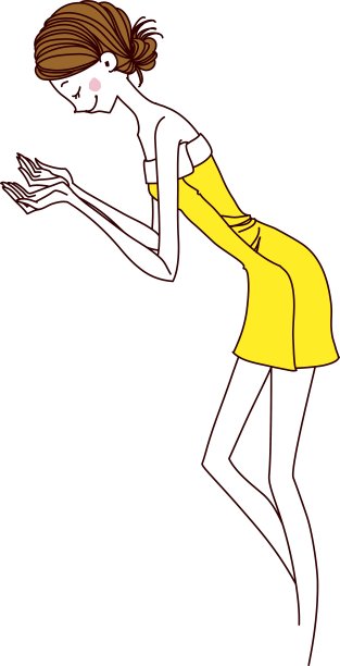 女人微笑的侧面图图片下载