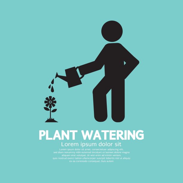 用喷壶浇灌植物图片下载