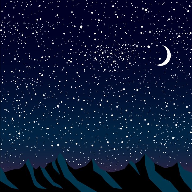 山的剪影星空Eps 10图片下载