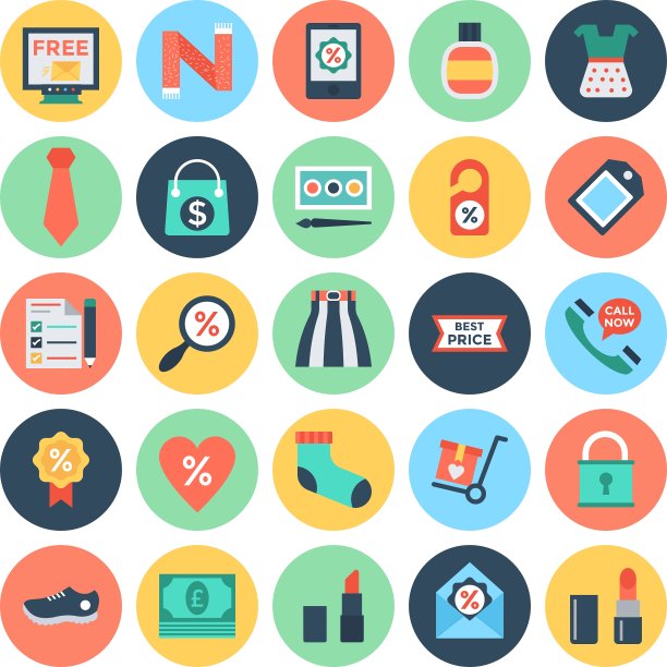 购物和电子商务图标图片下载