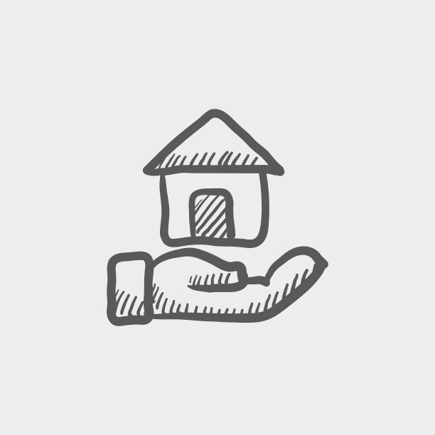 Hand拥有房子的草图图标图片下载