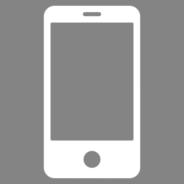 智能手机的平面白色图标图片下载