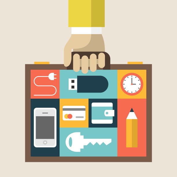 有智能手机钱包的商人手提箱图片下载