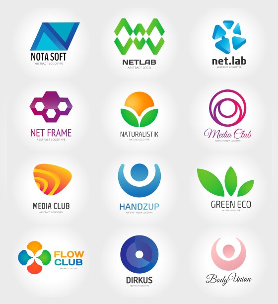 用于品牌推广的抽象Logo模板图片下载
