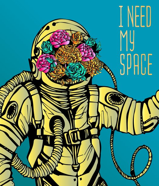 太空概念与宇航员图片下载