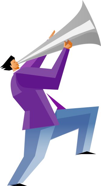 手持扩音器的男子的侧视图图片下载