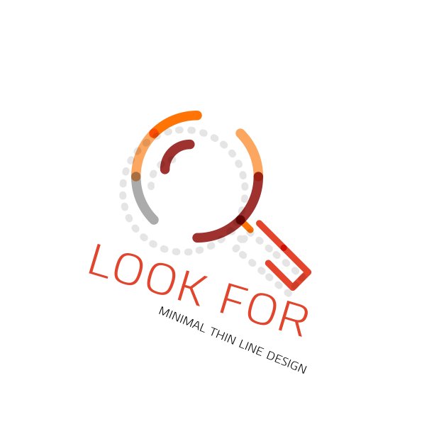 细线设计标志放大镜图片下载