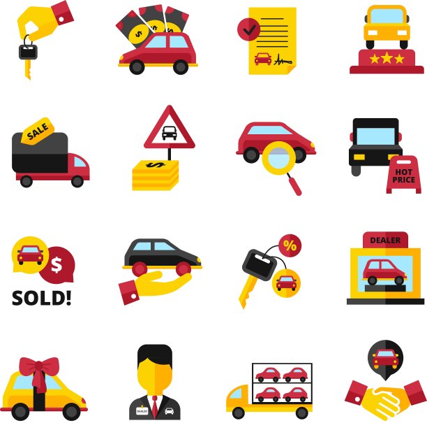 汽车经销商图标集图片下载