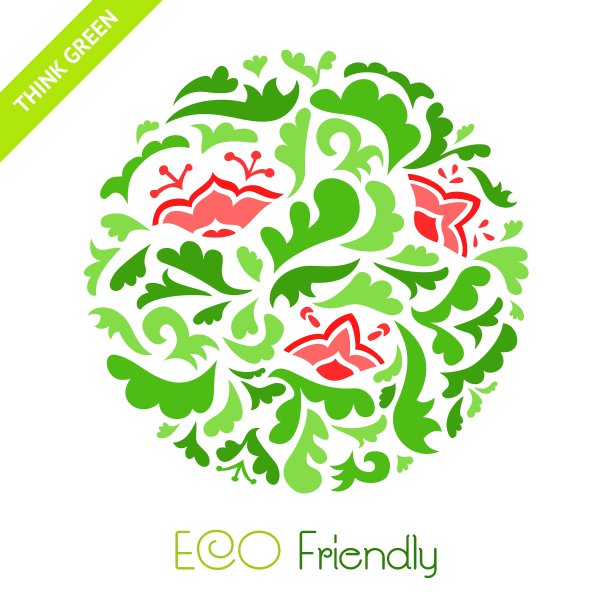 摘要花圆形装饰图案图片下载