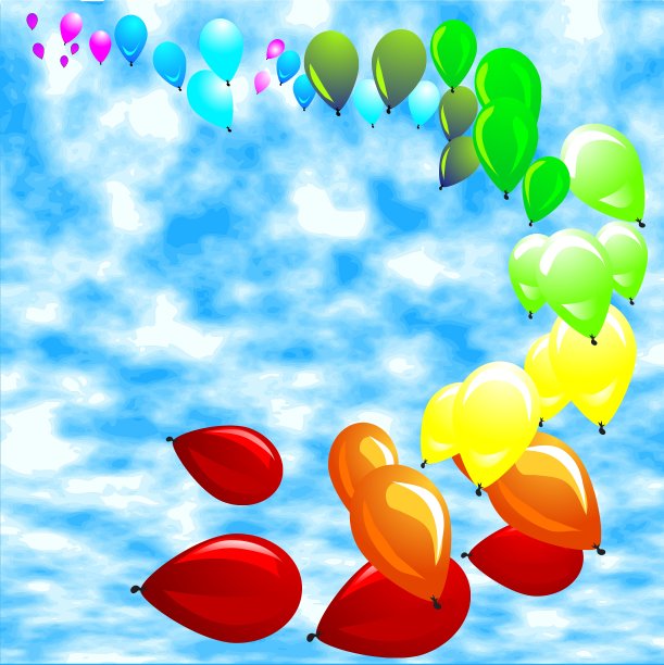 蓝天下的气球图片下载