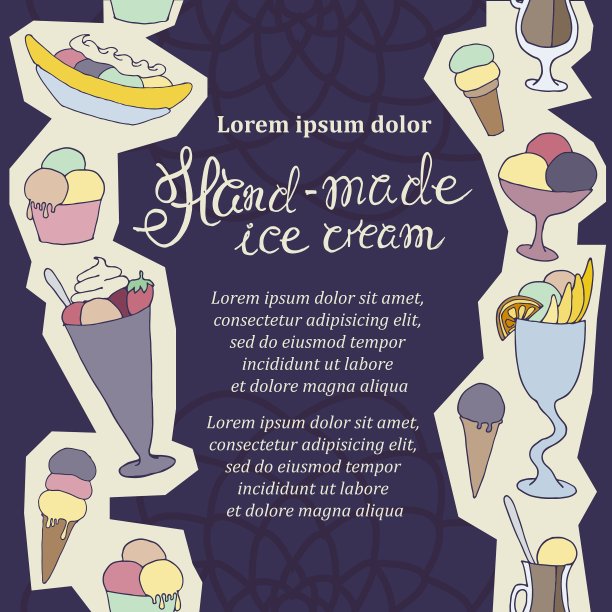 手绘手绘冰淇淋草图图片下载