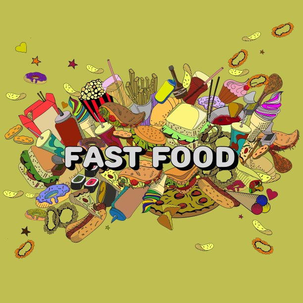 快餐设计线条艺术图片下载